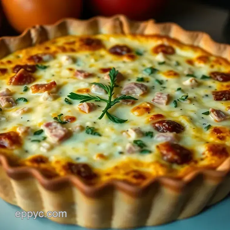 Deliciously Decadent Ham and Cheese Quiche