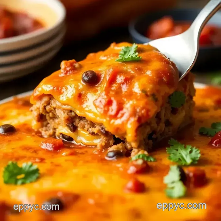 Easy Baked Taco Lasagne No Browning of Ground Beef presentation