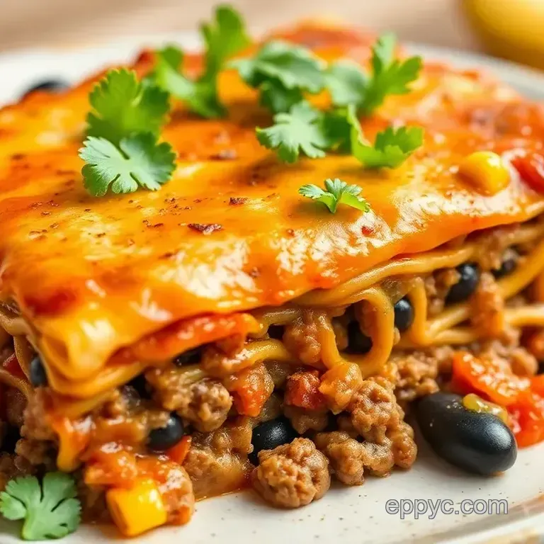 Easy Baked Taco Lasagne No Browning of Ground Beef Recipe: Delicious Family Delight!
