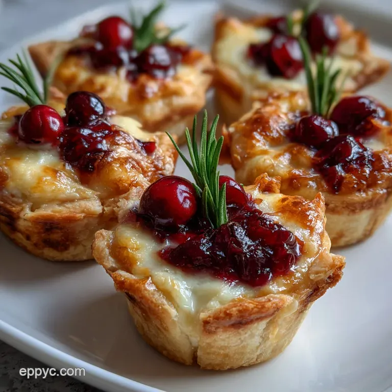 Easy Christmas Appetizers: 15-Min Cranberry Brie Bites