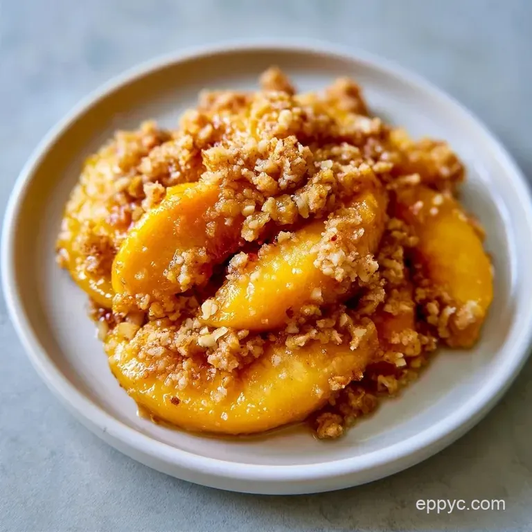 Easy Gluten Free Peach Crumble with Almond Flour