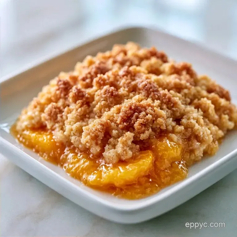 Easy Peach Pie with Crumble Topping in 70 Minutes