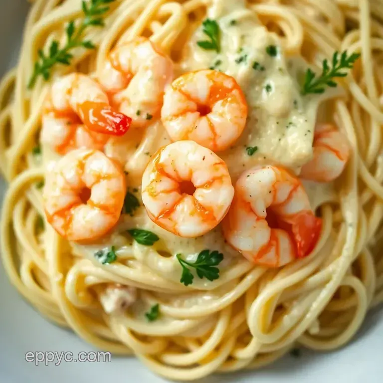 Easy Shrimp Alfredo: a Creamy Italian Delight presentation
