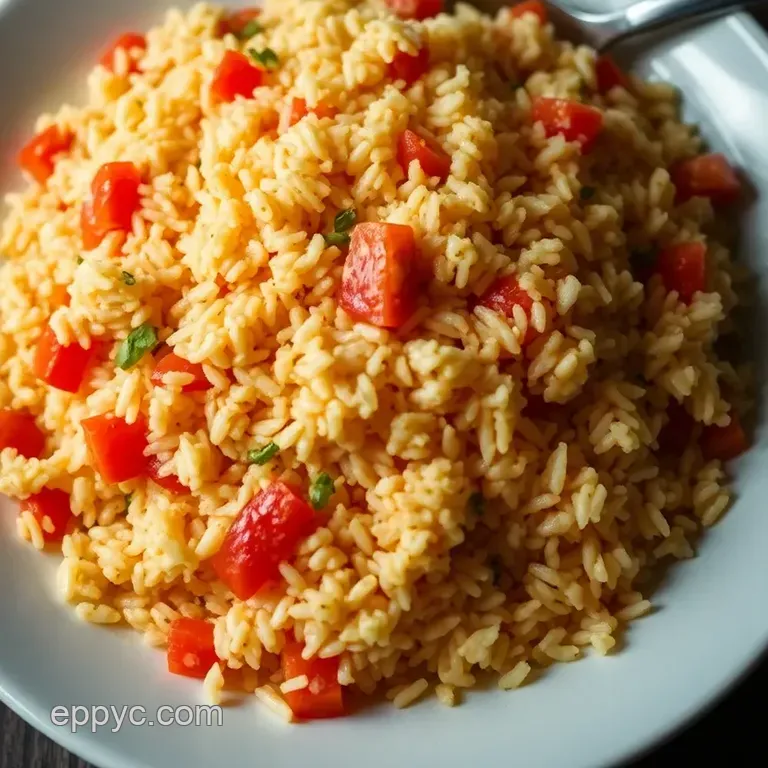 Fluffy Authentic Mexican Rice presentation