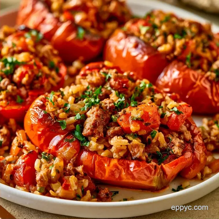 Freezer Bag Stuffed Peppers with Beef and Rice