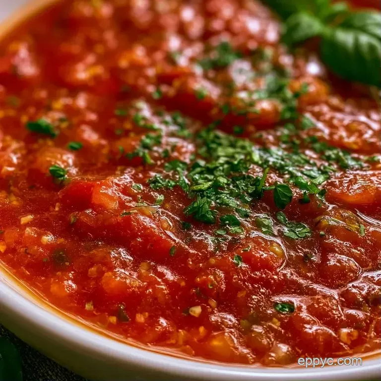 A deep red soup in a white bowl topped with golden croutons and a drizzle of olive oil on a linen tablecloth.
