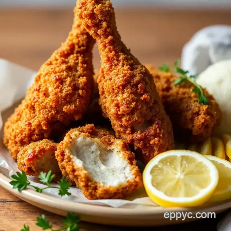 Crispy Parmesan Fried Chicken presentation