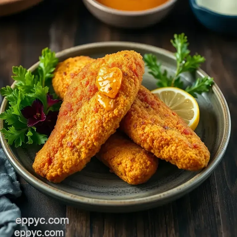 Delightfully Crispy Fried Fish with Cornmeal Batter presentation