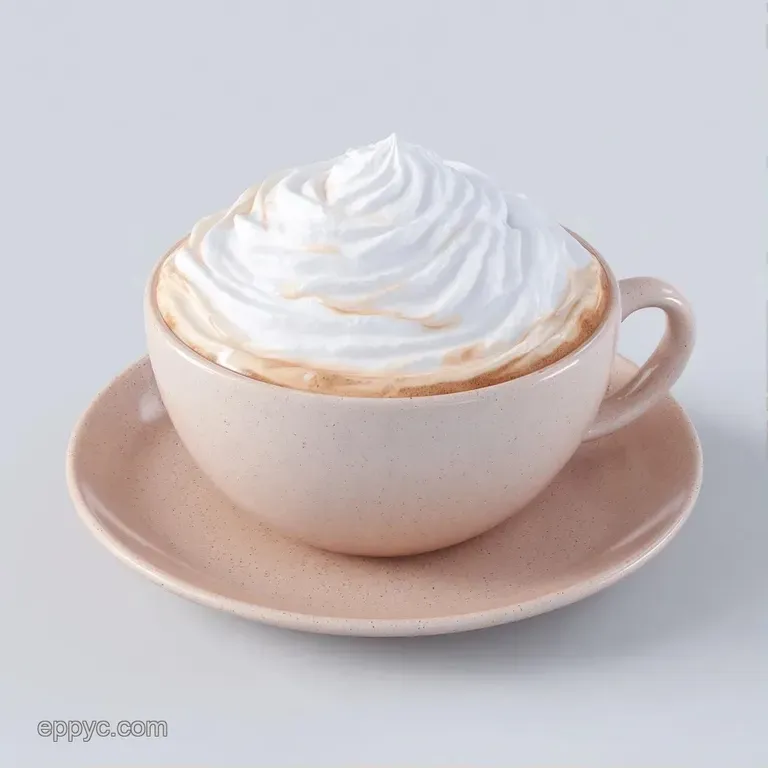 A steaming glass cup of coffee set on a wooden coaster beside a cinnamon stick and a small white ceramic saucer.