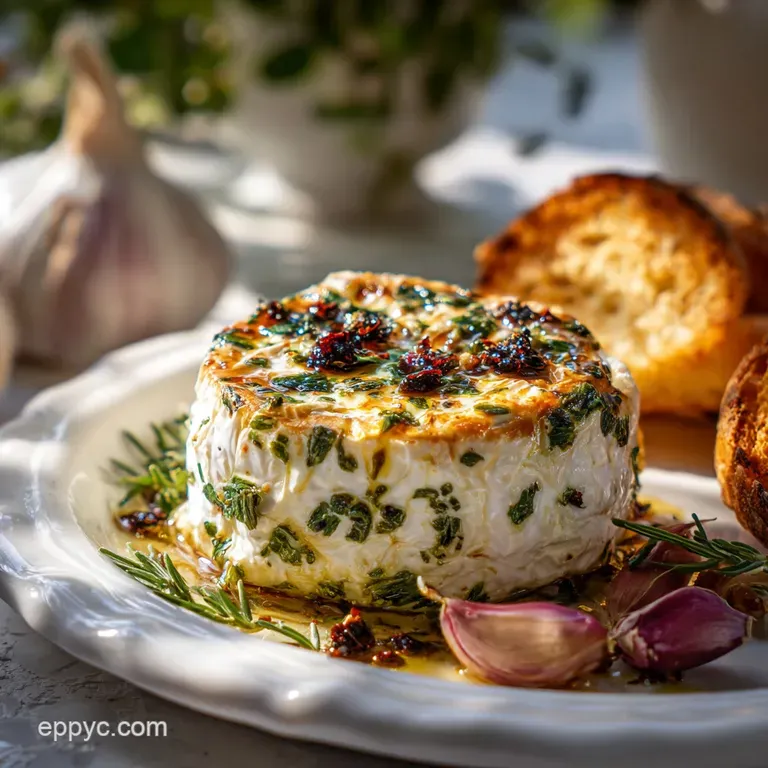 Goat Cheese Recipe with Garlic and Herbs: Velvety Centerpiece