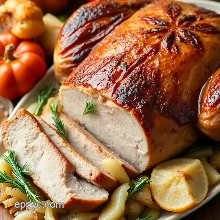 German-Style Roast Duck with Apple-Sauerkraut Stuffing presentation