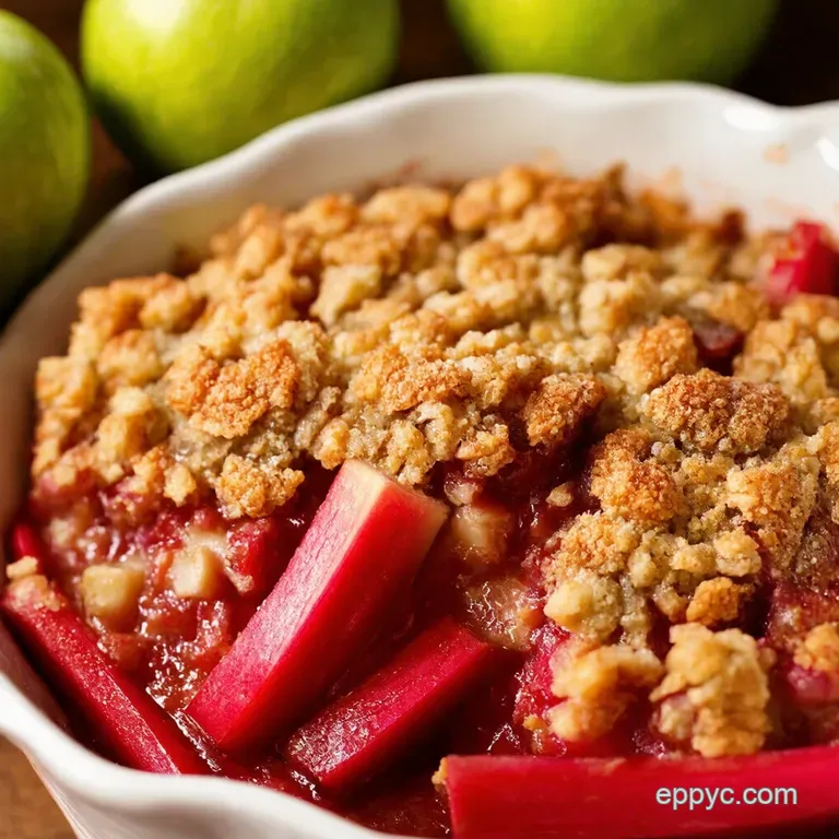 Granny Smiths Rhubarb Rumble Crisp presentation