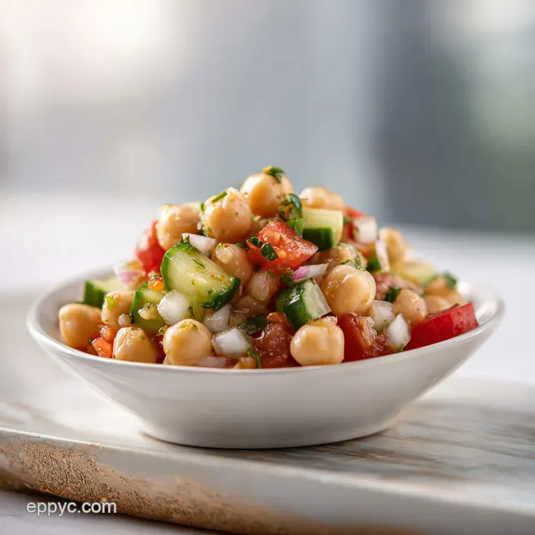 Greek Chickpea Salad with Red Wine Vinaigrette