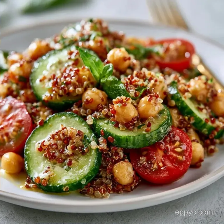 Greek Olive Oil Quinoa Salad with Chickpeas