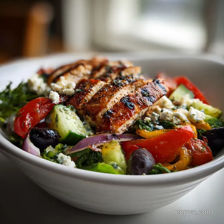 Greek Salad With Chicken and Feta