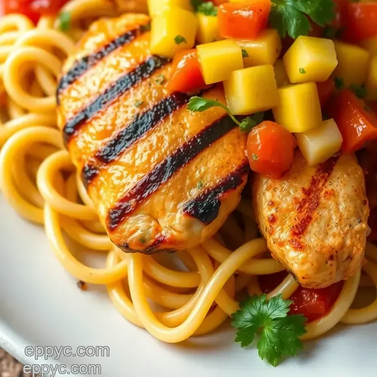 Zesty Grilled Chicken with Fresh Mango Salsa presentation