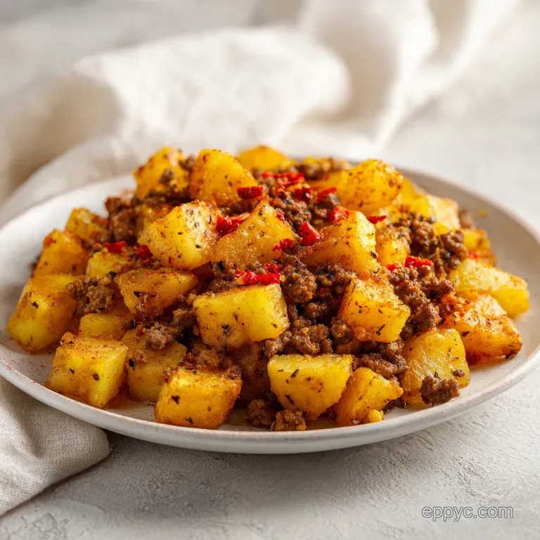 Ground Beef and Potatoes: Crispy Skillet