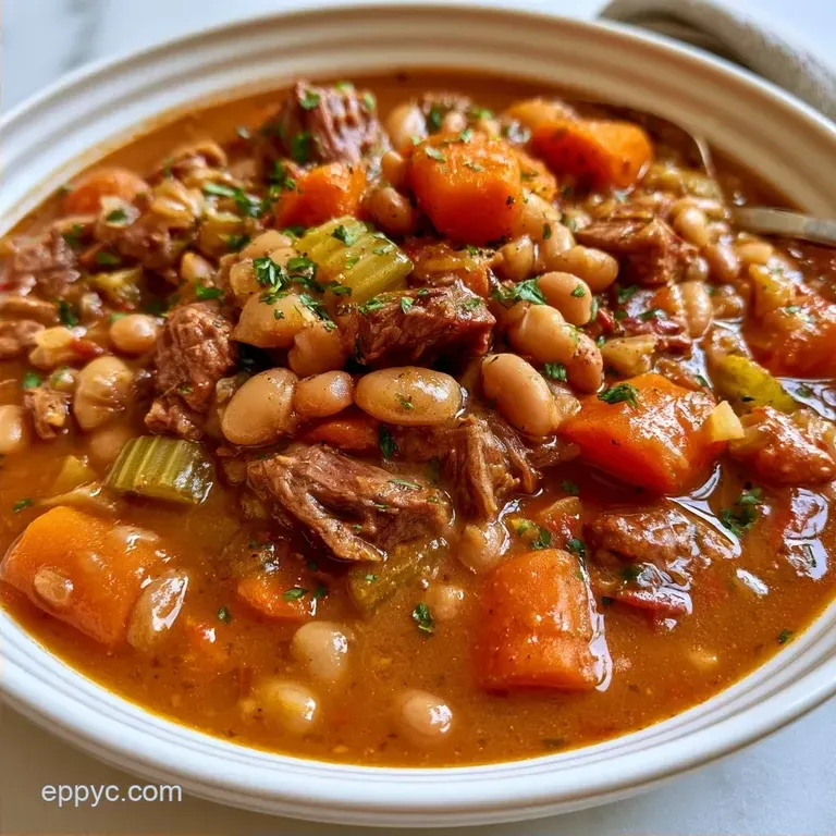 Hearty Old Fashioned Ground Beef Bean Soup