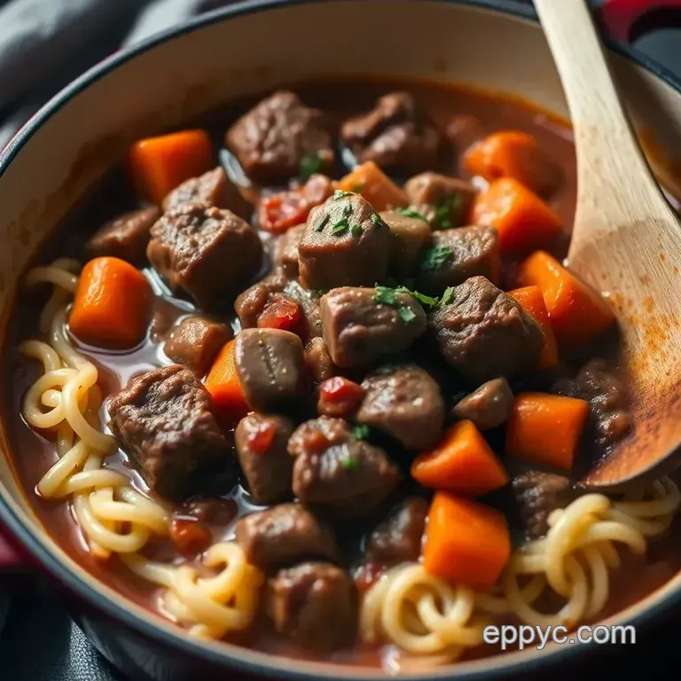 Hearty Beef Bourguignon in a Dutch Oven presentation