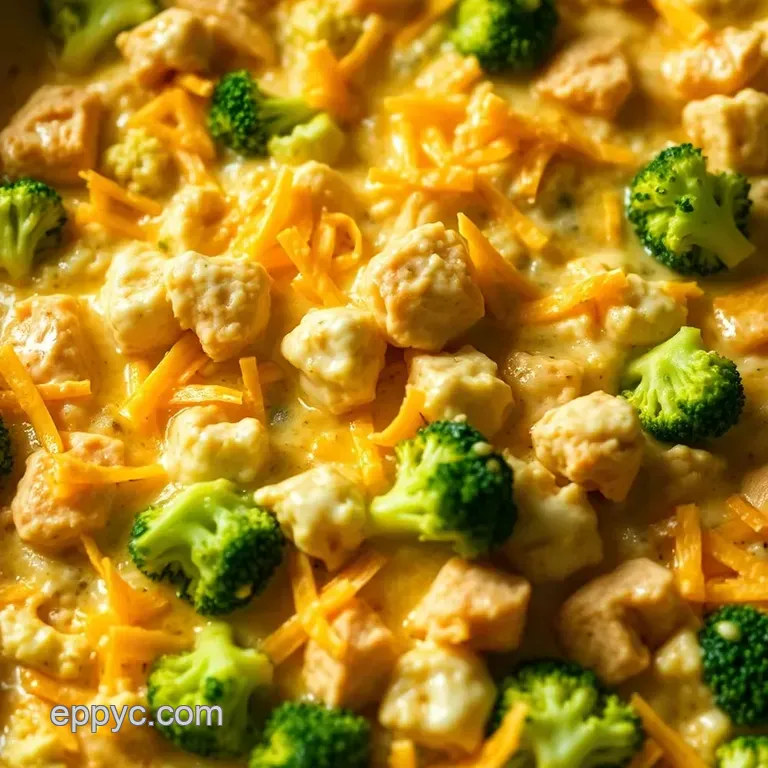Hearty Cheesy Chicken &amp Broccoli Casserole presentation