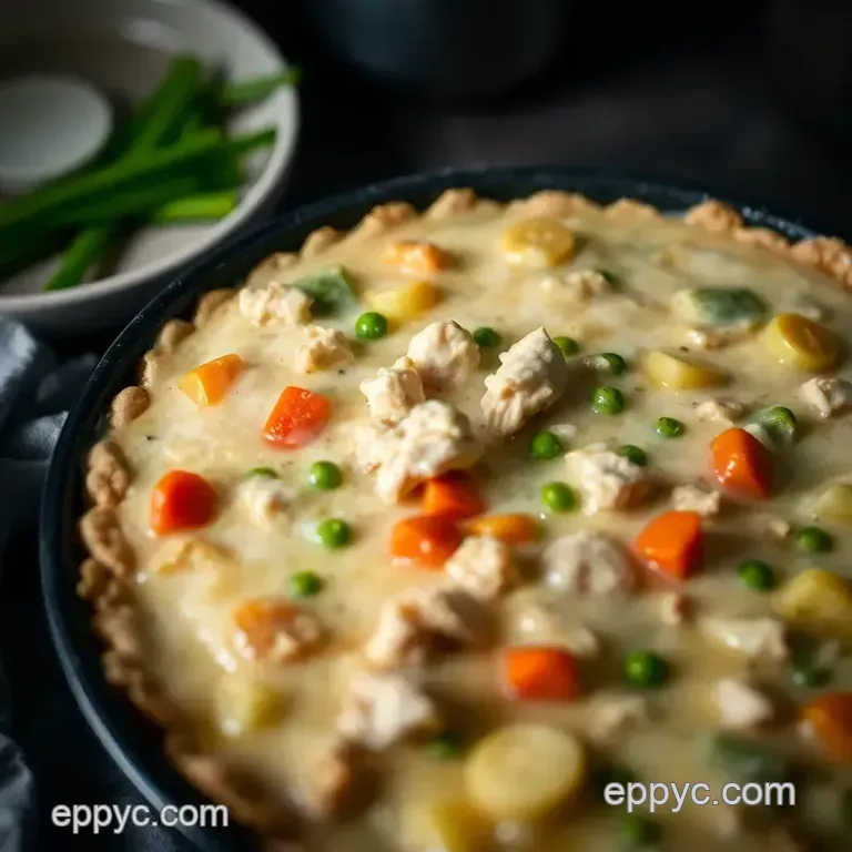 Hearty Chicken Pot Pie with a Golden Crust presentation