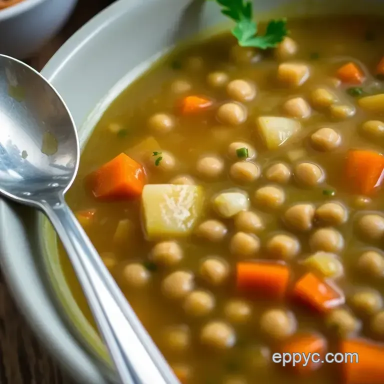 Hearty Split Pea Soup in the Crock Pot presentation