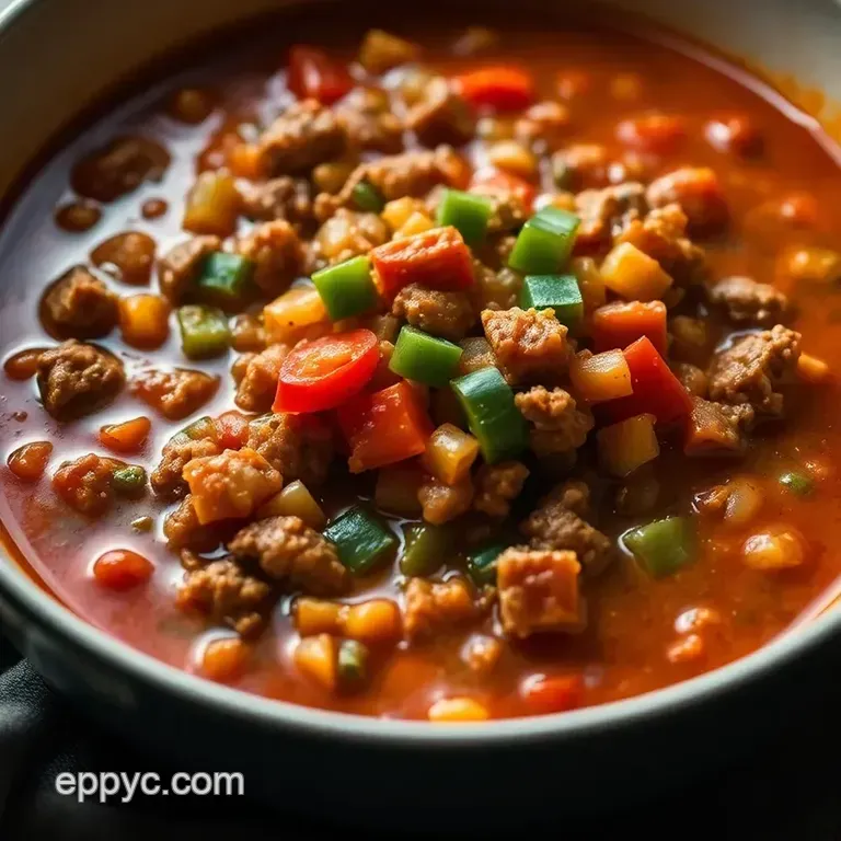 Hearty Stuffed Pepper Soup: A Warm Embrace in a Bowl presentation