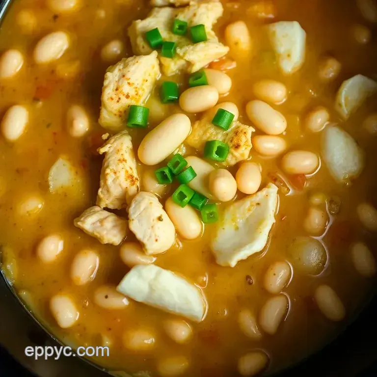Hearty White Chicken Chili: Pioneer Woman Style presentation