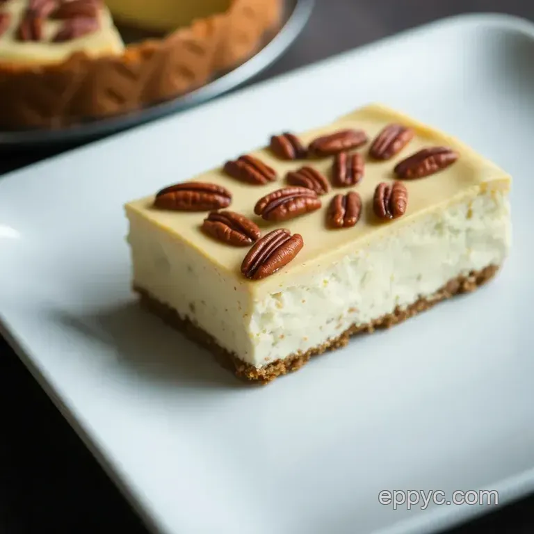 Heavenly Pecan Pie Cheesecake presentation