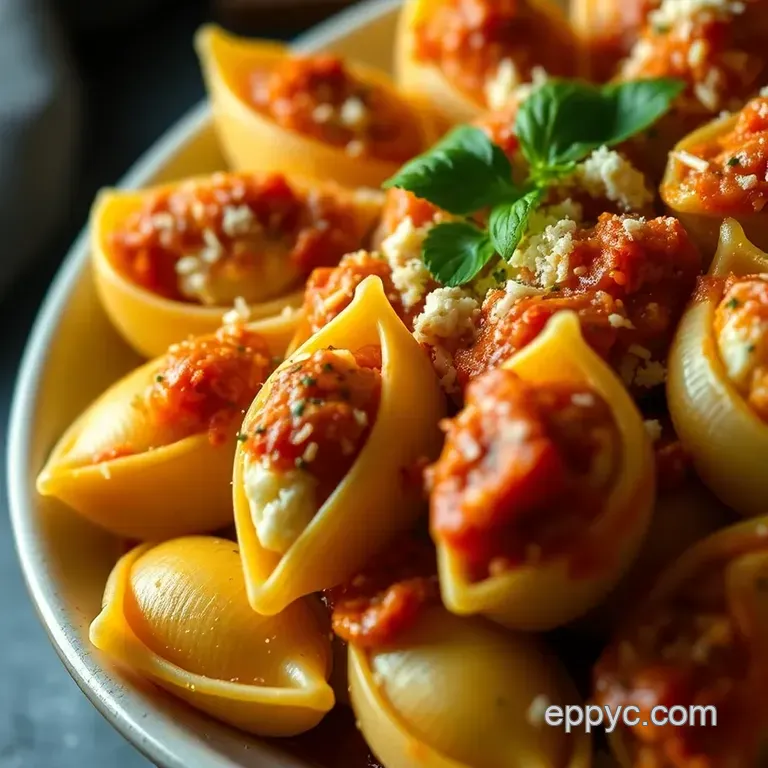 Heavenly Ricotta-Stuffed Pasta Shells presentation
