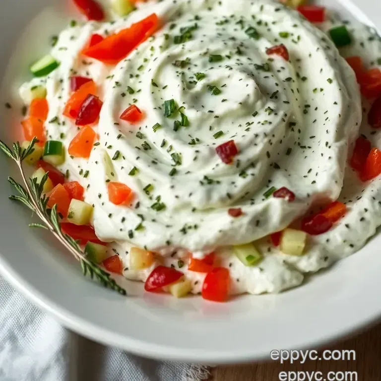 Herbed Vegetable Cream Cheese Delight presentation