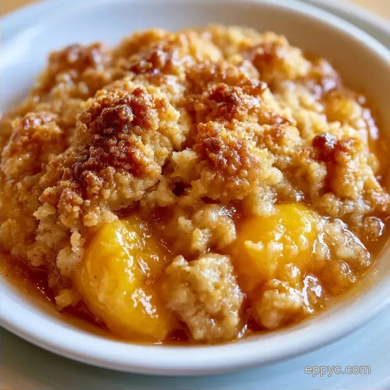 Homemade Peach Crumble Pie with Fresh Peaches