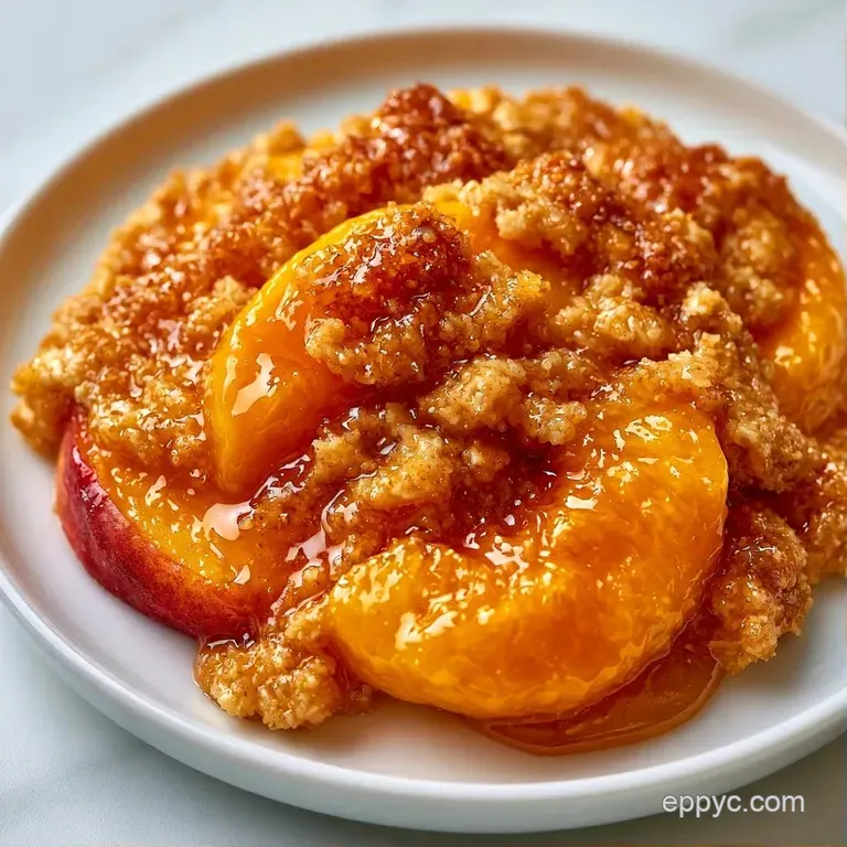 Elegant arrangement of vibrant orange peach slices drizzled with golden honey on a minimalist white porcelain dish.