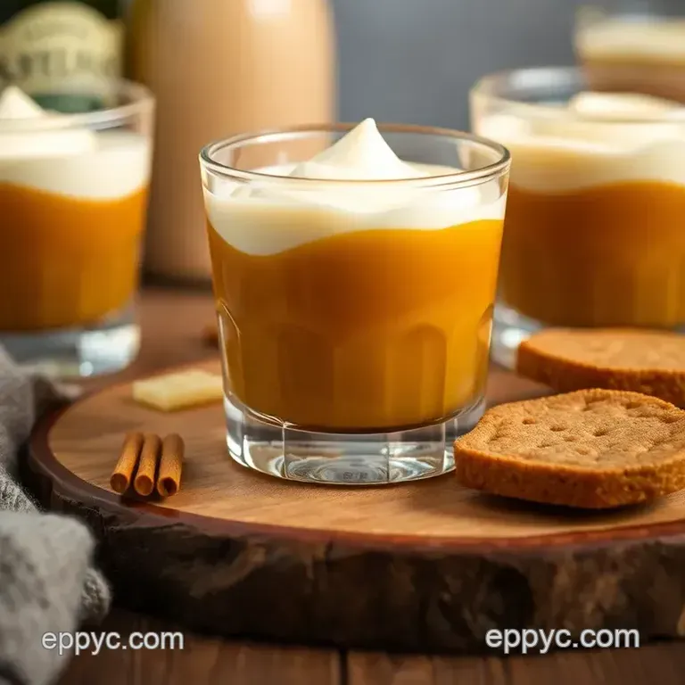 Layered Butterscotch Shot with Irish Cream presentation