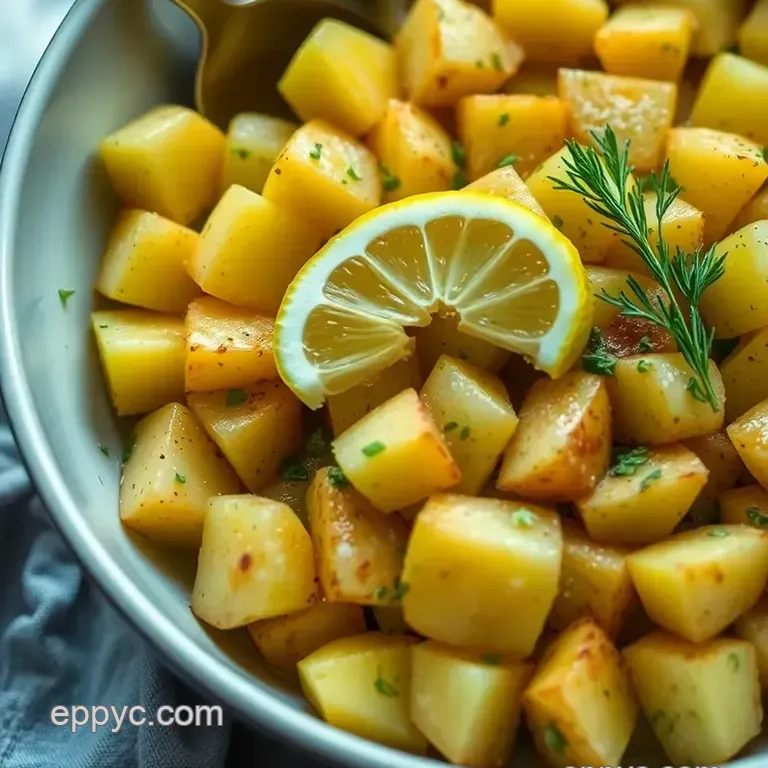 Lemon Greek Potatoes: a Delightfully Zesty Side presentation