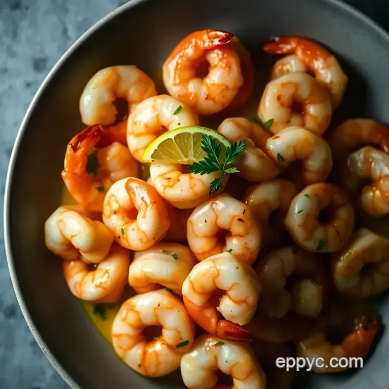 Lemony Garlic Shrimp Scampi with a Spicy Twist presentation