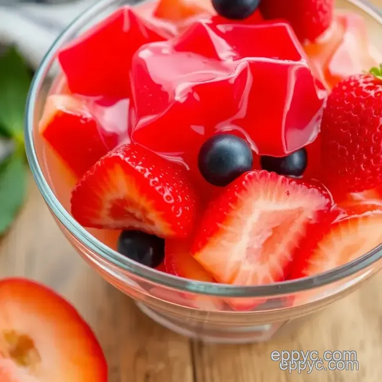Vibrant Fruity Gelatin Dessert presentation