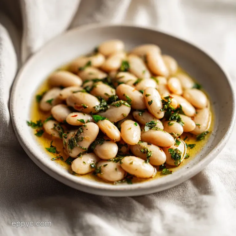 Marinated White Beans: Velvety & Herbaceous