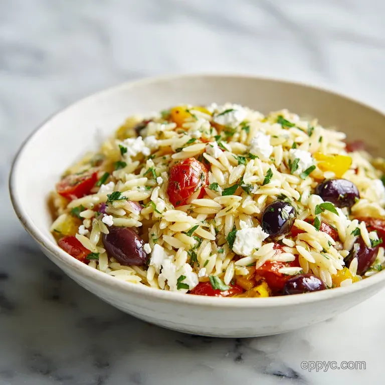 Mediterranean Orzo Salad with Feta