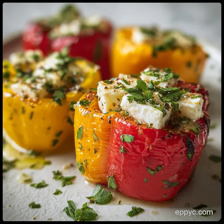Mouthwatering Mediterranean Stuffed Mini Pepper with Feta and Herbs