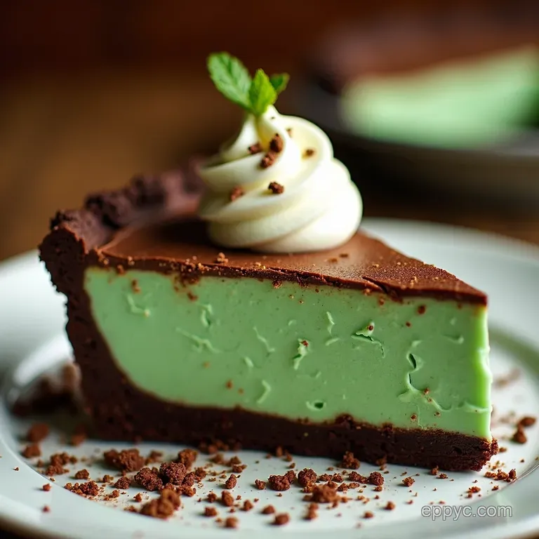 Mint Chocolate Dream Grasshopper Pie presentation