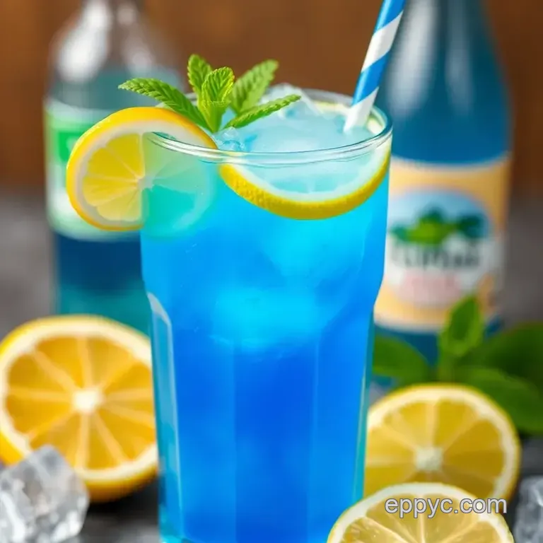 Refreshing Blue Curacao Mocktail presentation