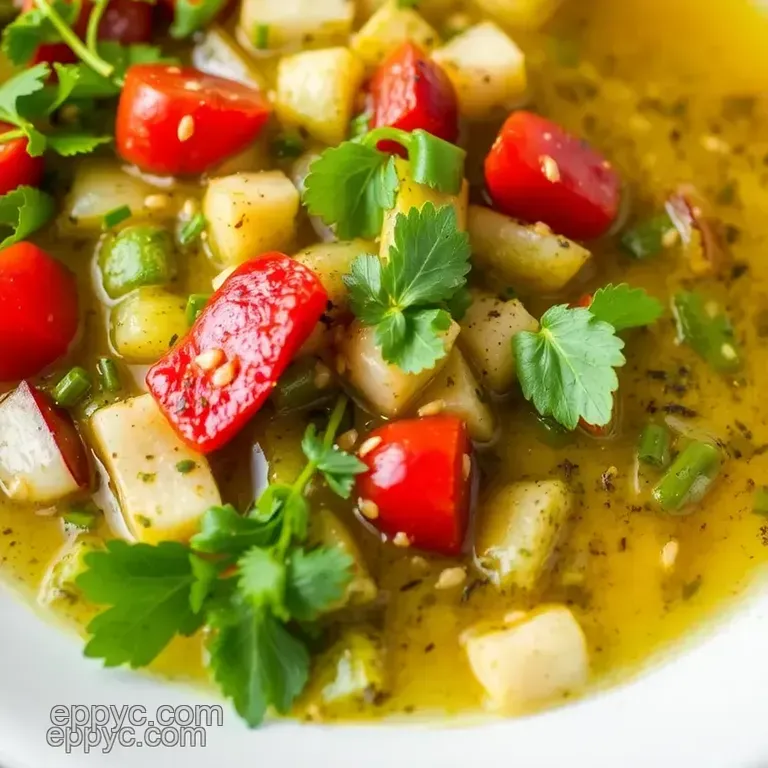 Herbed New Orleans Vinaigrette presentation