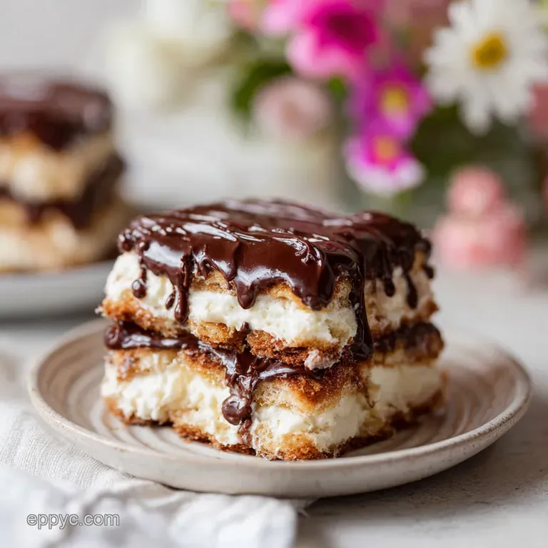No Bake Chocolate Eclair Cake