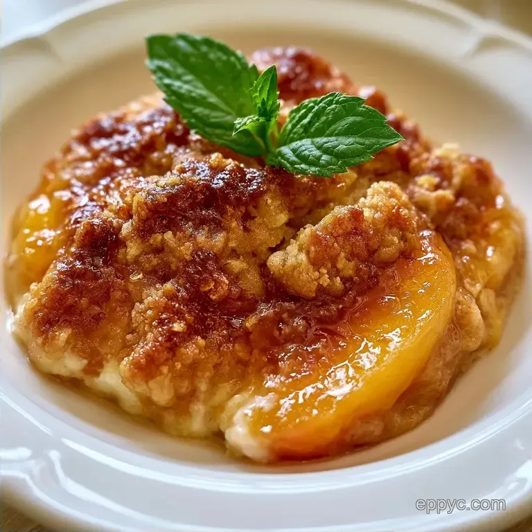 Golden Brown Oatmeal Gluten Free Peach Crisp