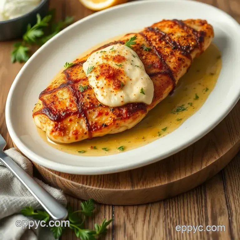 Pan-Seared Chicken with Crispy Parmesan presentation