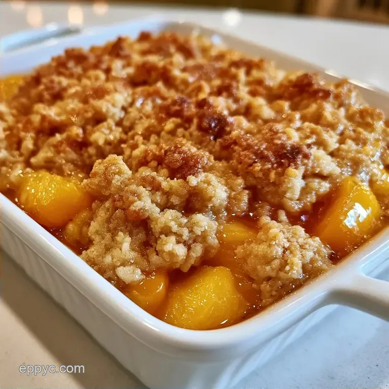 Peach Cobbler Crumble with Fresh Peaches