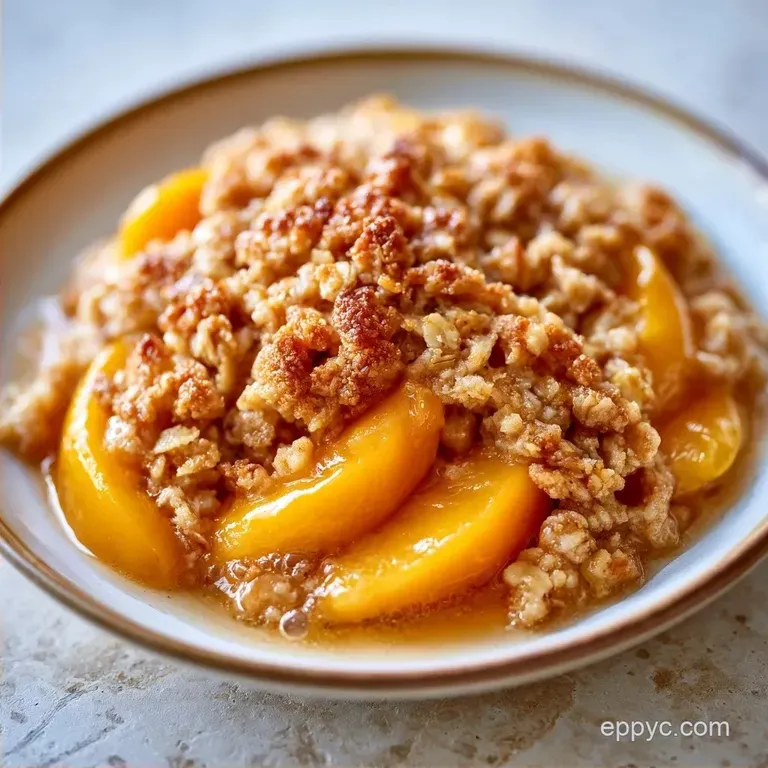Old Fashioned Peach Crumble with Oats