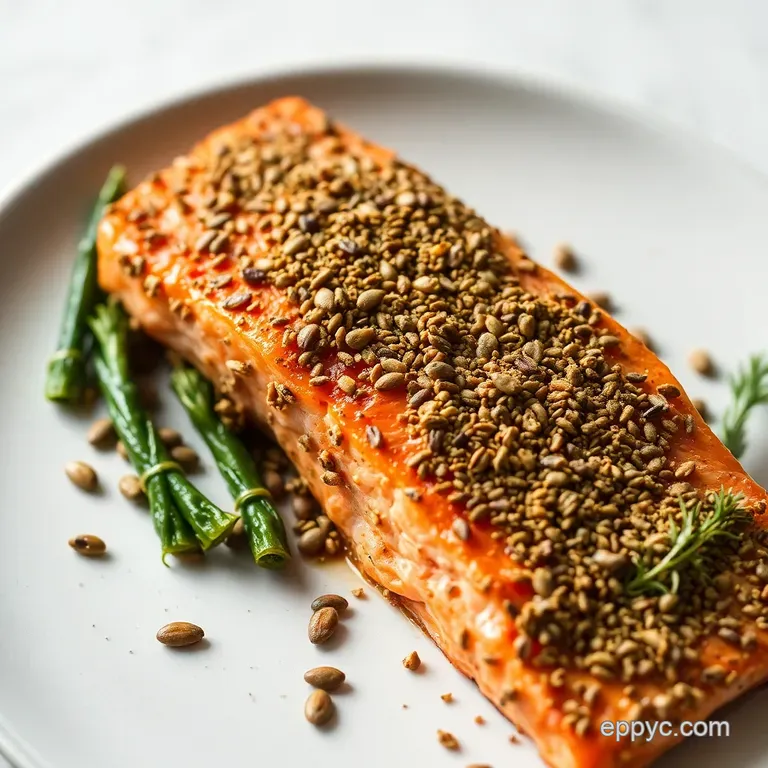 Pepita-Crusted Salmon with Lemon-Dill Sauce