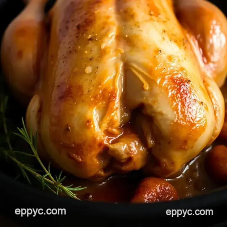 Perfectly Juicy Roast Chicken in a Roaster Oven presentation